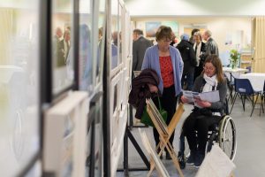 One of our members looking through the art catalogue